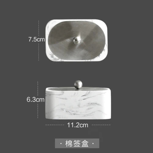 Czteroczęściowy zestaw akcesoriów łazienkowych – Wygląd marmuru