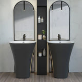 Wolnostojąca Umywalka z Solid Surface – Nowoczesny Design | Matowa lub Błyszcząca | 495x300x850mm