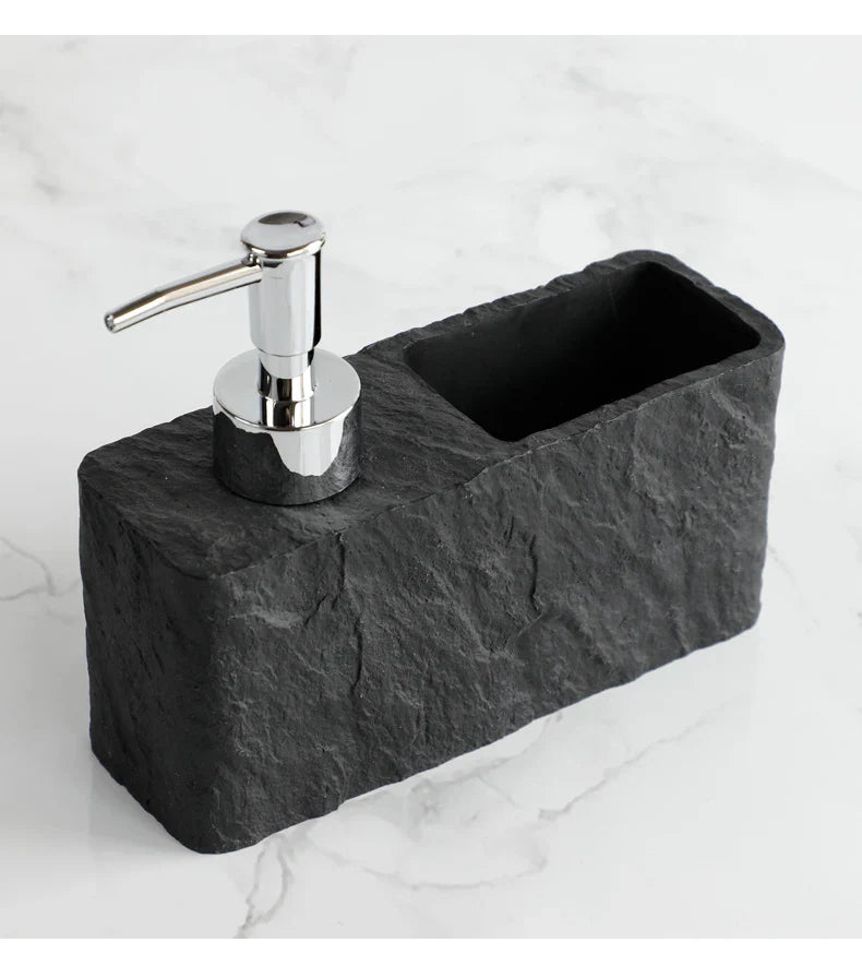 StoneTouch Dozownik do mydła z uchwytem na gąbkę