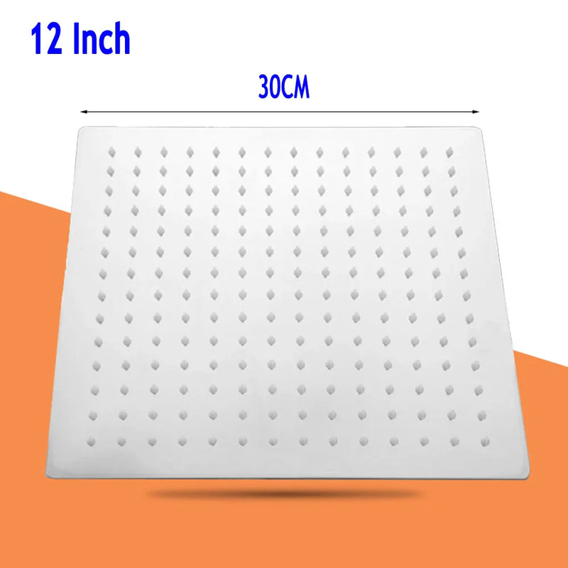 Kwadratowa Deszczownica | Stal Nierdzewna SUS304 | Wysokie Ciśnienie | Montaż Sufitowy