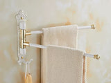 Wieszak na ręczniki | Szczotkowane Złoto | Aluminium | <50 cm | Antycznie Grawerowane