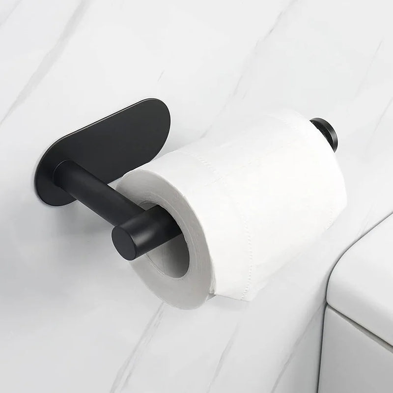 Samoprzylepny zestaw akcesoriów łazienkowych ze stali nierdzewnej – Bez wiercenia | Wykończenie szczotkowe | Metalowy montaż