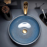 Okrągły Ceramiczny Owalny Zlew z Baterią