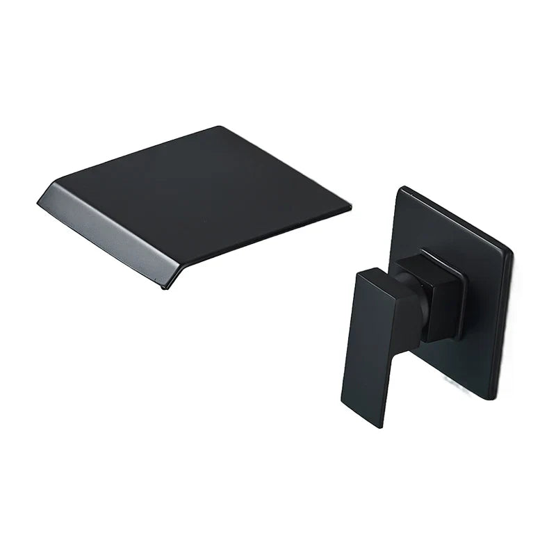 Ścienny kran do umywalki z wylewką wysoką – Czarny Mat lub Szary Szlifowany | Jednouchwytowy