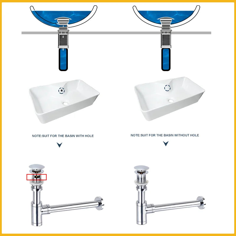 AquaStop Luxe Miedziana Bezwonna Syfon & Odpływ Pop-Up