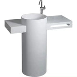 Popularna Wolnostojąca Umywalka – Sztuczny Kamień | Zintegrowana | Kwadratowy Design