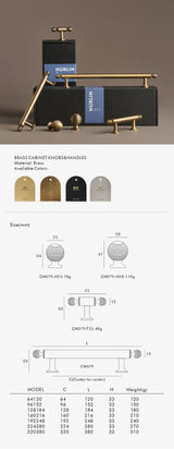 BrassElegance Mosiężny Antyczny Uchwyt T-kształtny do Szaf i Mebli