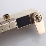 Termostatyczny Zestaw Prysznicowy – Szczotkowane Złoto | Mosiądz i ABS | Regulowana Wysokość | Kwadratowa Deszczownica 20 cali