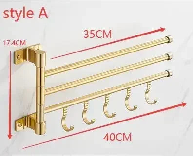 Podwójny Wieszak na Ręczniki | Aluminium | <50 cm | Z Hakiem