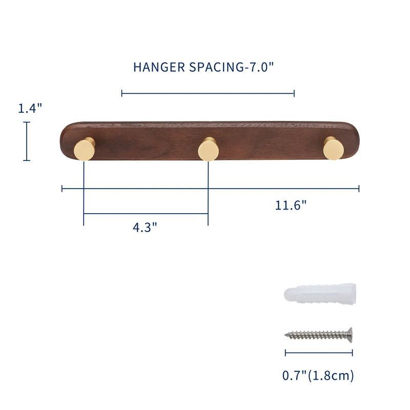 WalnutHook – 3-Hakowy Wieszak na Ręczniki z Drewna i Metalu
