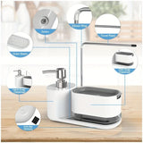 SoapStation 5w1 Organizator – Wielofunkcyjny Dozownik do Mydła z Uchwytem na Gąbkę & Ręcznik