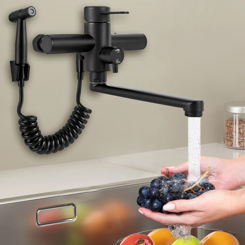 AquaFlex Kran ścienny z wylewką boczną – 360° Obrotu