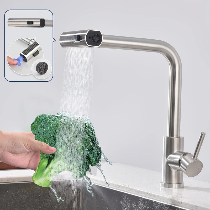 SteelFlex Gun Gray Wysuwana Kran Kuchenny