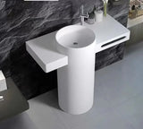 Popularna Wolnostojąca Umywalka – Sztuczny Kamień | Zintegrowana | Kwadratowy Design