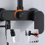 AquaJet Czarny Mosiądz Zawór Ścienny z Boczną Wylewką