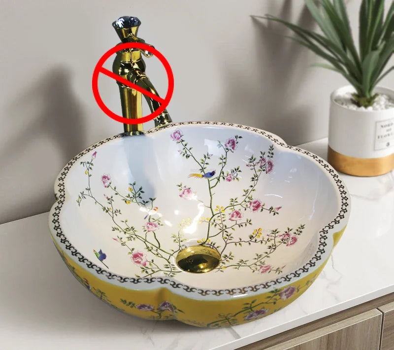 Ręcznie malowana ceramiczna miska WC | Okrągła | 9L