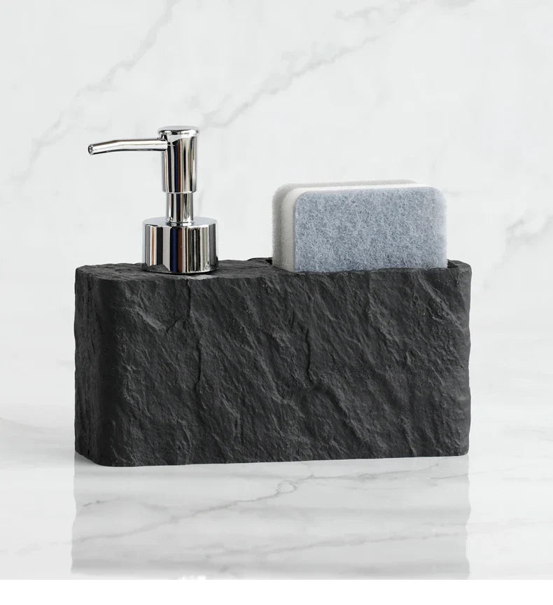 StoneTouch Dozownik do mydła z uchwytem na gąbkę