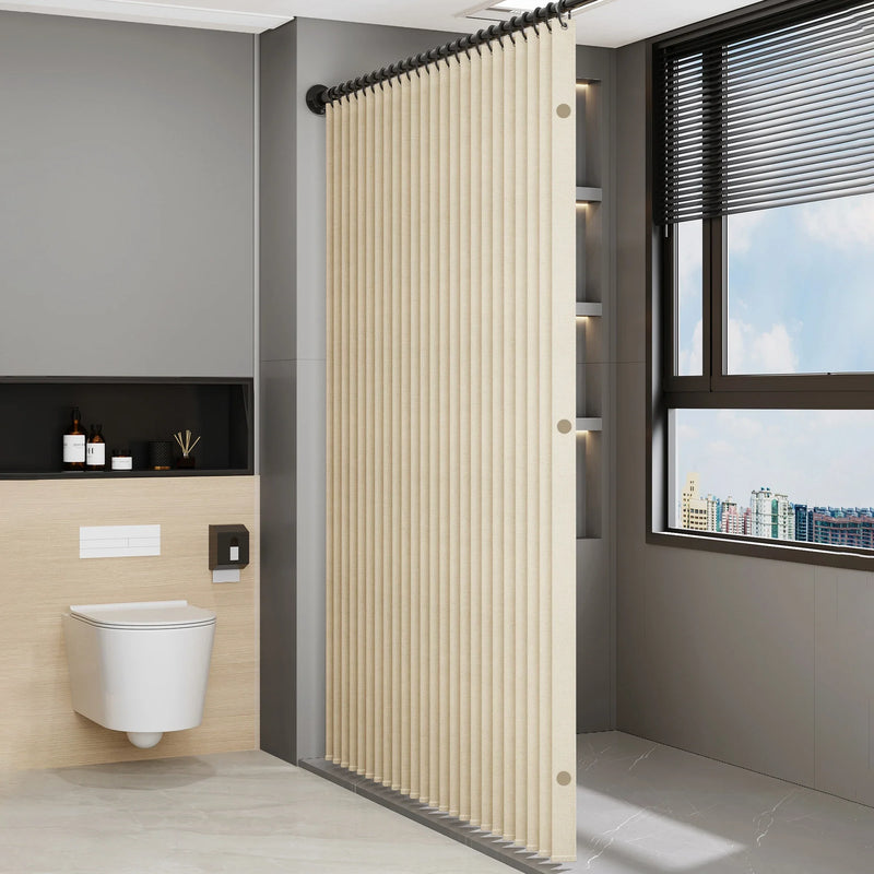 AquaFold Luxe – Składana Zasłona Prysznicowa z Designem Akordeonowym