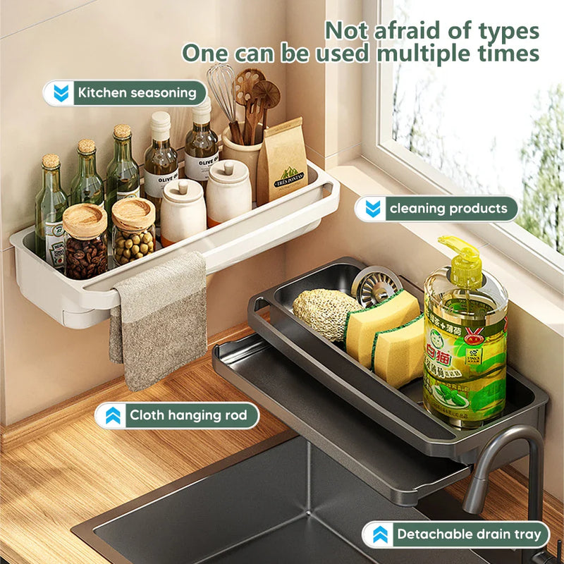 Organizator do Zlewu Kuchennego | ABS Tworzywo Sztuczne – Pojemnik na Gąbki & Kratka Ściekowa