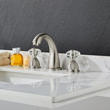 Złoty Zestaw Baterii Łazienkowych – 8-calowy Rozstaw | Podwójna Gałka | Klasyczny Design | Montaż Blatowy