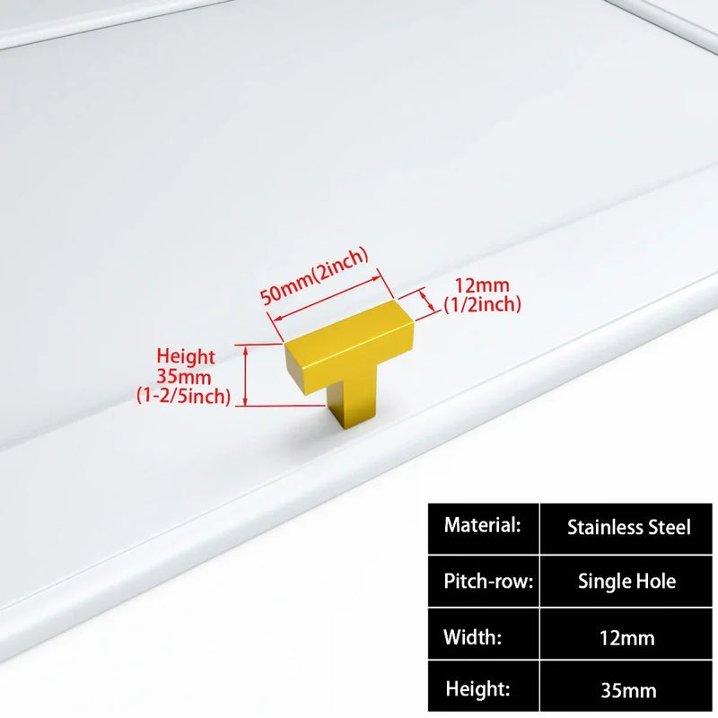 Czarny Kwadratowy Uchwyt Meblowy – Stop Aluminium | Różne Rozmiary | Włącznie ze Śrubami