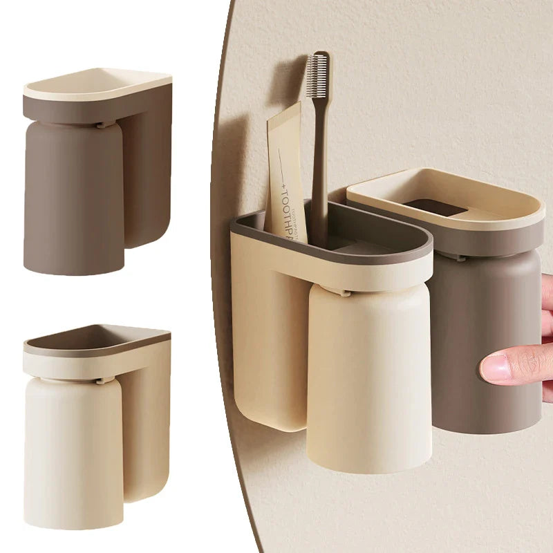 DuoClean 2-in-1 Uchwyt na Szczoteczkę do Zębów i Kubek – Inteligentny Organizer Bez Wiercenia