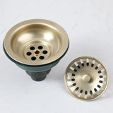 Ouboni Antique Mosiądz Nierdzewna Stalowa Zlewozmywak Sito & Korek Odpływowy