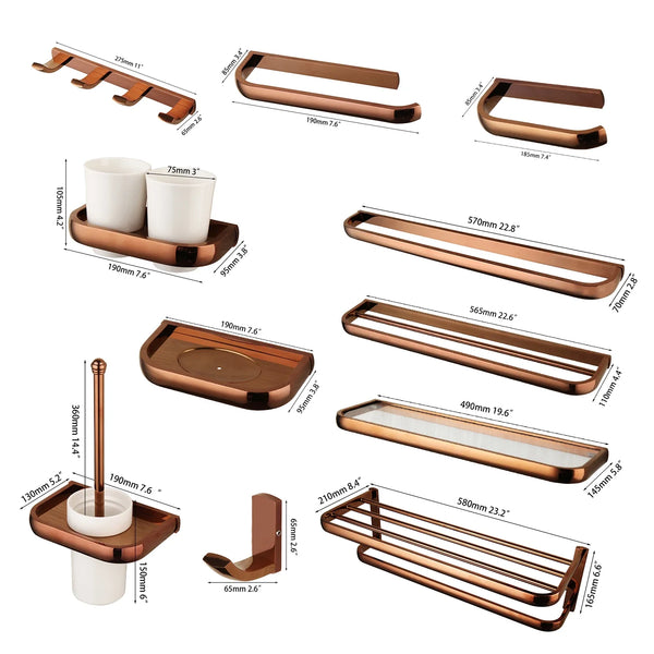 Monite Luxe Różowo-Złoty Zestaw Akcesoriów Łazienkowych