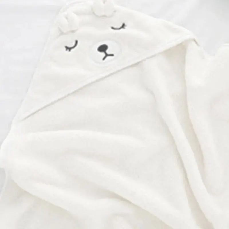 Ręcznik Kąpielowy Malucha z Kapturem i Wzorem Kreskówkowym