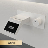 Zlewozmywakowa bateria z oświetleniem LED – montaż ścienny | 2 otwory | ciepła i zimna woda | mosiądz