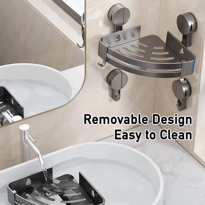 AquaGrip – Luksusowa Półka Łazienkowa z Przyssawkami bez Wiercenia