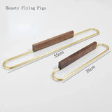 Wieszak na ręczniki | Aluminium kosmiczne & Drewno lite | <50 cm | Wolnostojący