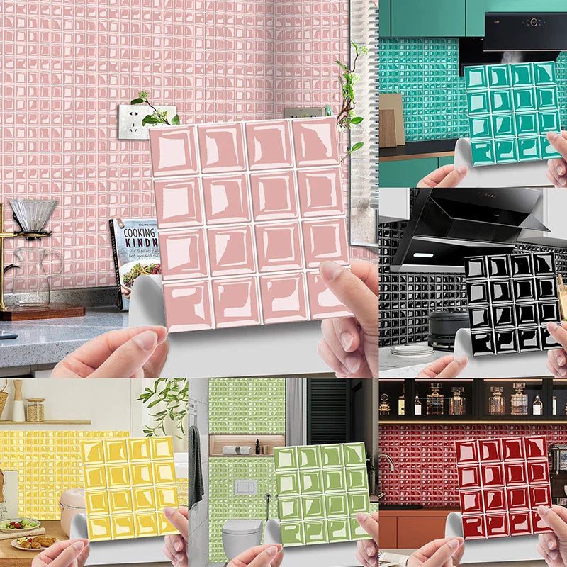 DecoMosaic 10-częściowy Zestaw 3D Mozaikowych Naklejek na Płytki