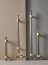 Nowoczesny Mosiężno-Akrylowy Uchwyt Meblowy