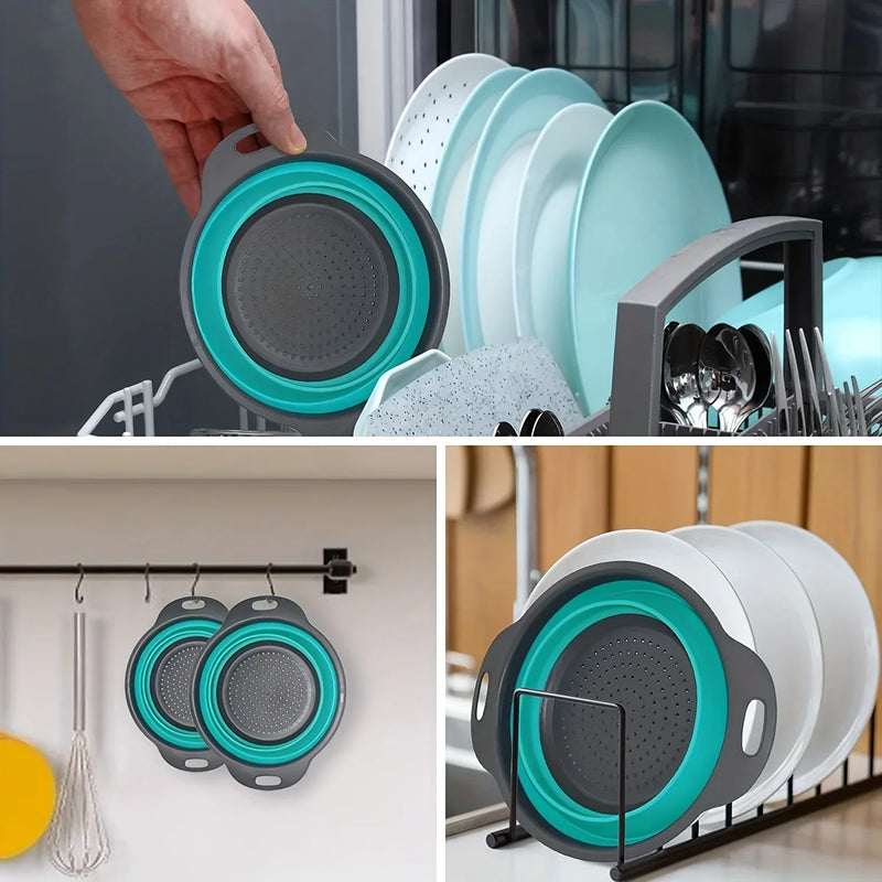 FlexiDrain – Składane Silikonowe Sitko do Mycia Warzyw i Owoców