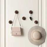 Nurlin Walnut – Stylowy Czarny Wieszak Ścienny z Drewna Orzechowego na Klucze, Płaszcze i Akcesoria Łazienkowe