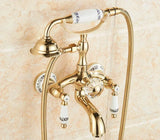 Luksusowy Złoty Kran Łazienkowy z Akcentami Kryształowymi