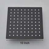 Kwadratowa Deszczownica | Matowa Czerń – Montaż Ścienny i Sufitowy | 360° Obracana