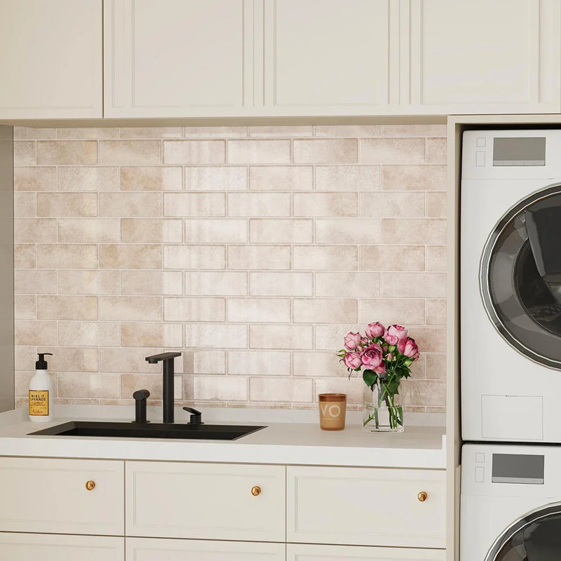 ABPP Beżowe Kamienne Płytki Podłogowe Tegelstickers