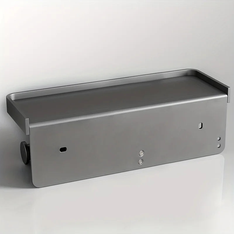 SmartHold Luxe – Aluminiowy Uchwyt na Rolkę Toaletową z Półką na Telefon