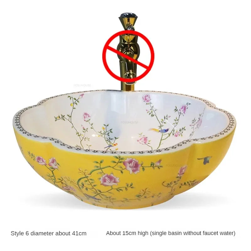 Ręcznie malowana ceramiczna miska WC | Okrągła | 9L