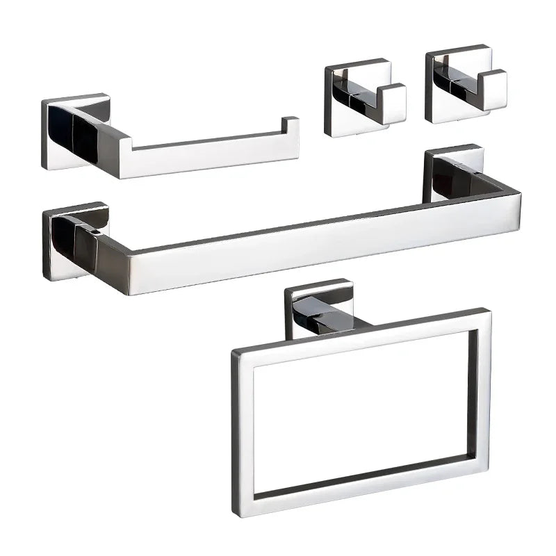 Zestaw łazienkowy | Stal nierdzewna | Jasny Srebrny – Trwały i Odporny na Korozję