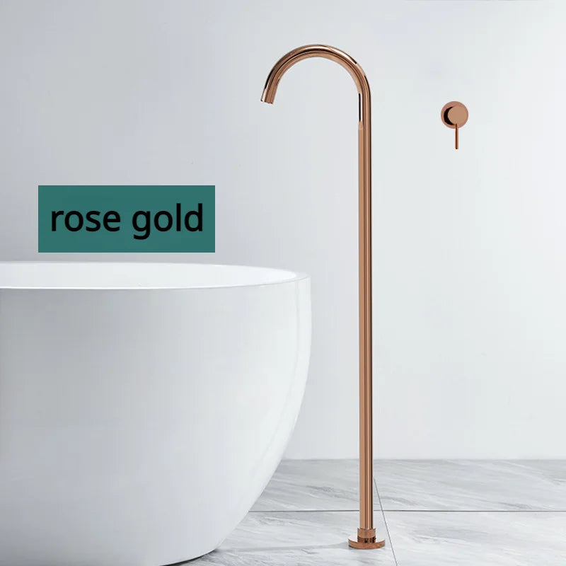 Wolnostojący bateria wannowa – jeden uchwyt | ciepła i zimna woda | montaż podłogowy | różne kolory