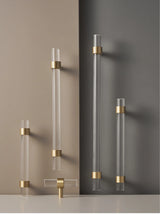 Nowoczesny Mosiężno-Akrylowy Uchwyt Meblowy