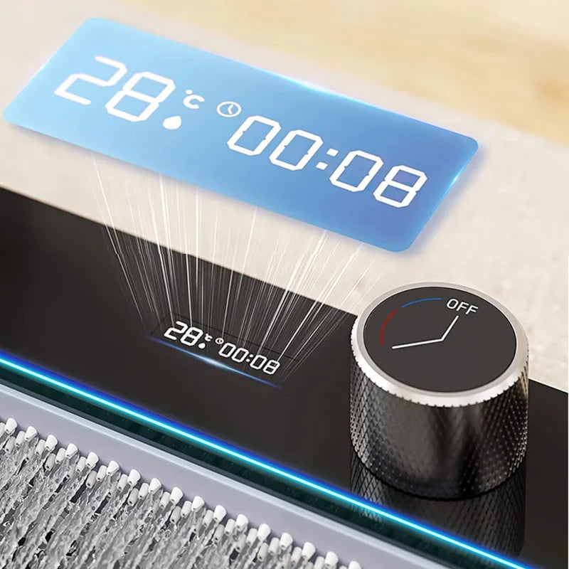 Luksusowy Zlewozmywak ze Stali Nierdzewnej z Cyfrową Baterią – 75x45 cm | Gun Grey | Montaż Blatowy | Spływ Kaskadowy i Dozownik do Mydła