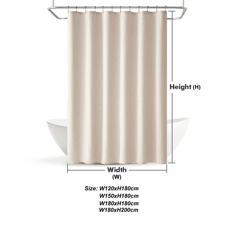 LuxeLinnen Zasłona Prysznicowa – Wodoodporna i Gruba Imitacja Lnu