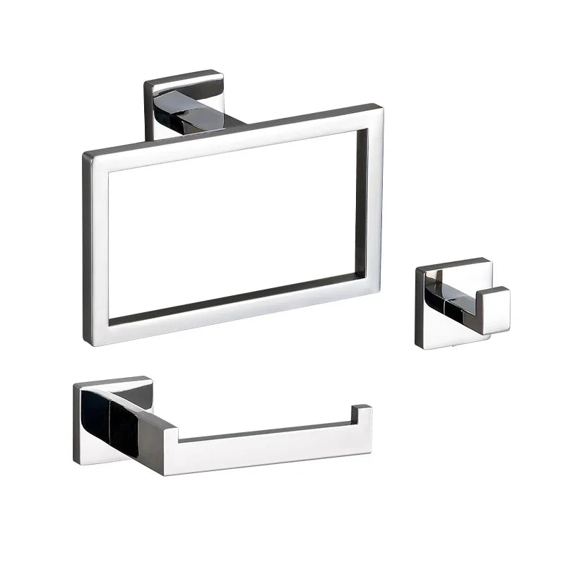 Zestaw łazienkowy | Stal nierdzewna | Jasny Srebrny – Trwały i Odporny na Korozję