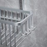 AquaOrdnung Wandablage Aluminium – Badezimmer Regal Metall | Platzsparender Mehrzweck Organizer | Schwarz Weiß Grau