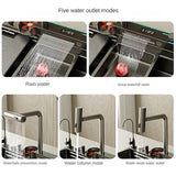 Prostokątny zlew ze stali nierdzewnej z baterią | Pojedyncza komora | 3 otwory