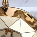 Luksusowa Ręcznie Malowana Ceramiczna Umywalka ze Złotym Kranem – Okrągła | Model Stojący | W zestawie Zawór Pop-up